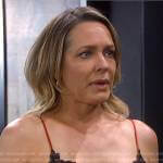 Nicole’s red lace trim chemise on Days of our Lives