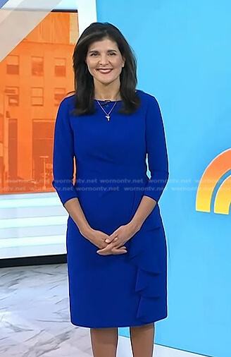 Nikki Haley’s blue ruffled dress on Today