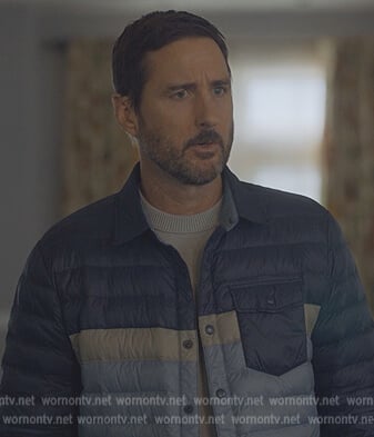 Pat’s colorblock puffer jacket on Stargirl