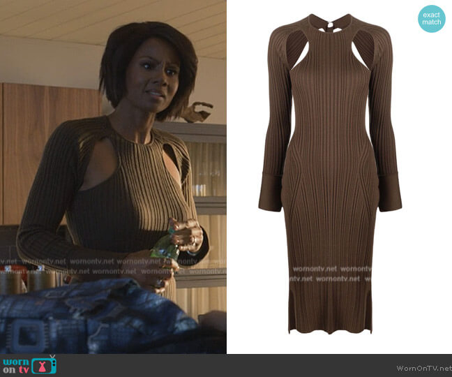 3.1 Phillip Lim Variegated Ribbed Midi Dress worn by Jax Stewart (Emayatzy Corinealdi) on Reasonable Doubt