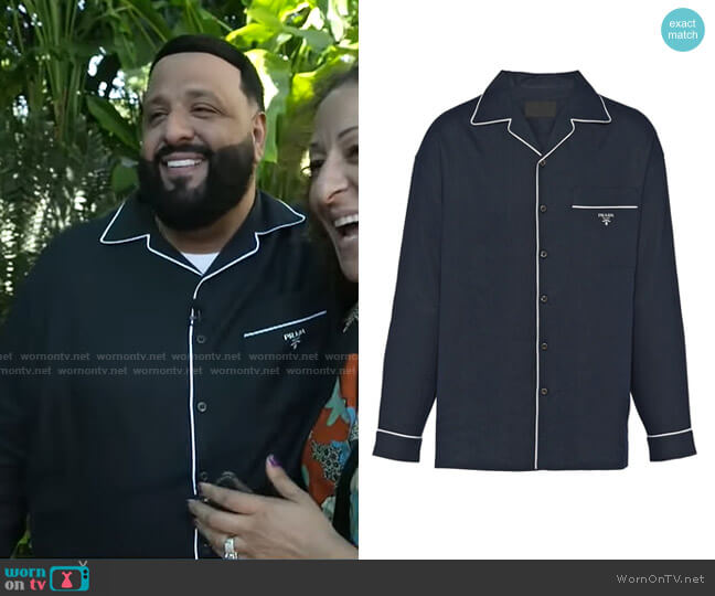 Prada Piped Linen Shirt worn by DJ Khaled on Today