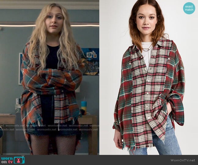 R13 Drop Neck Combo Workshirt worn by Lexy Cross (Alyvia Alyn  Lind) on Chucky