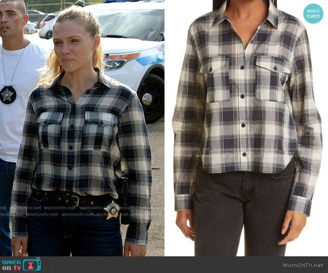 Rag & Bone Quinn Plaid Western Shirt worn by Hailey Upton (Tracy Spiridakos) on Chicago PD