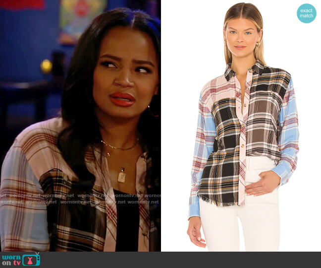 Rails Brando Top in Chelsea Plaid worn by Randi (Kyla Pratt) on Call Me Kat