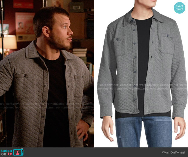 Rainforest Quilted Button-Pocket Shacket worn by (Jimmy Tatro) on Home Economics