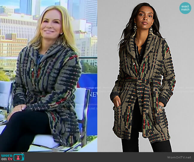 Ralph Lauren Hand-Knit Shawl-Collar Cardigan worn by Dr. Jennifer Ashton on Good Morning America