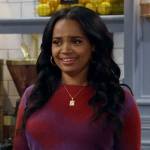 Randi’s red and purple sweater on Call Me Kat