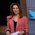 Rebecca’s pink double breasted blazer on Good Morning America