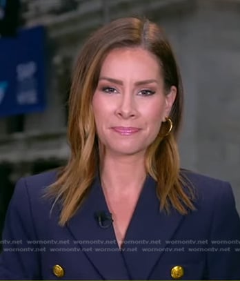 Rebecca’s navy double breasted blazer on Good Morning America