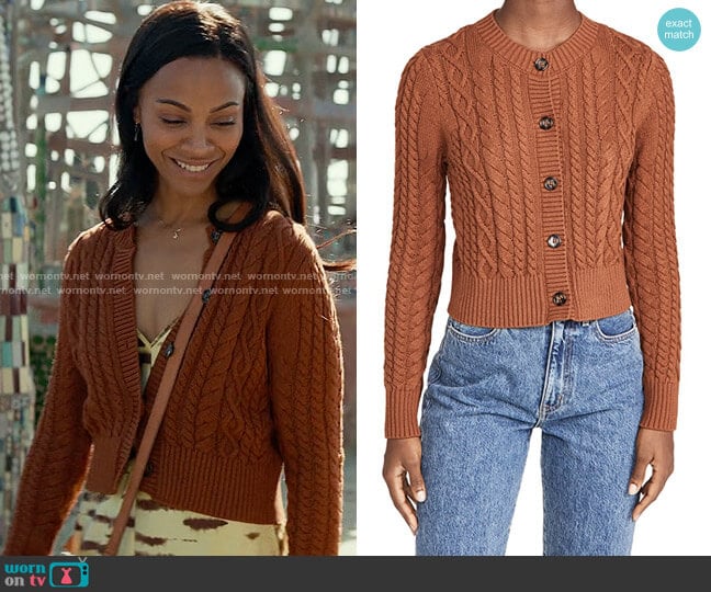 Reformation Foret Sweater in Cinnamon worn by Amy Wheeler (Zoe Saldana) on From Scratch