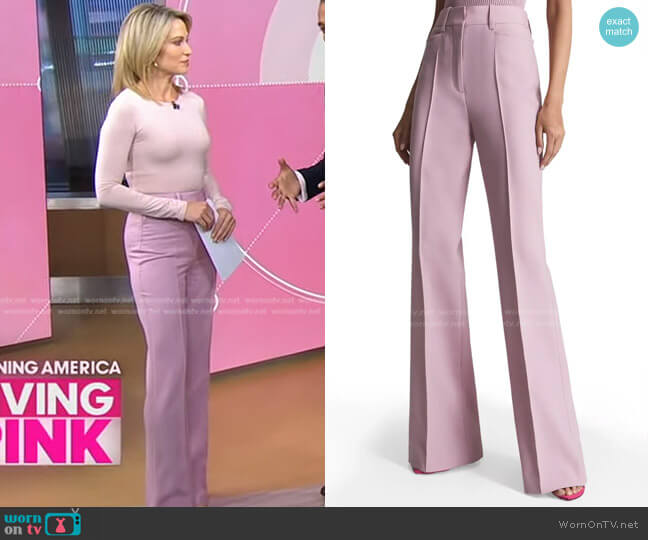 Reiss Aura High Waist Flare Trousers worn by Amy Robach on Good Morning America