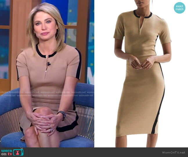 Reiss Rosie Sweater Dress worn by Amy Robach on Good Morning America