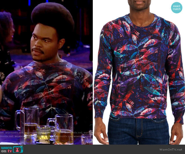 Robert Graham Capel Sweater worn by Carter (Julian Gant) on Call Me Kat