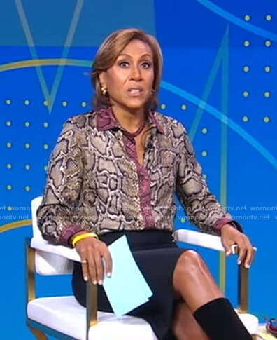 Robin’s snake print blouse on Good Morning America