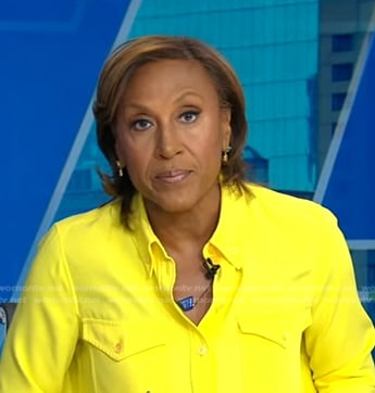 Robin’s yellow button down blouse on Good Morning America