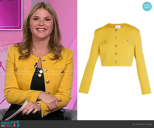 Rosetta Getty Round-Neck Crop Jacket worn by Jenna Bush Hager on Today