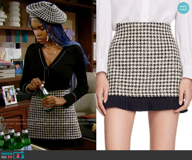 Sandro Savannah Skirt worn by Paris Buckingham (Diamond White) on The Bold and the Beautiful