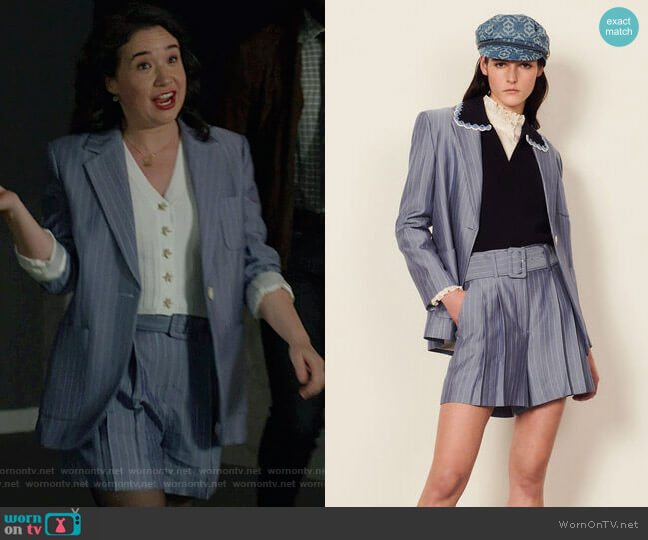 Sandro Huguita Striped Jacket worn by Marissa Gold (Sarah Steele) on The Good Fight