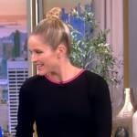 Sara’s black stripe ribbed dress on The View