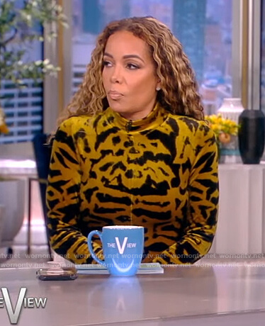 Sunny’s velvet patterned dress on The View