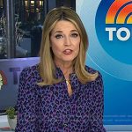 Savannah’s purple leopard print blouse on Today