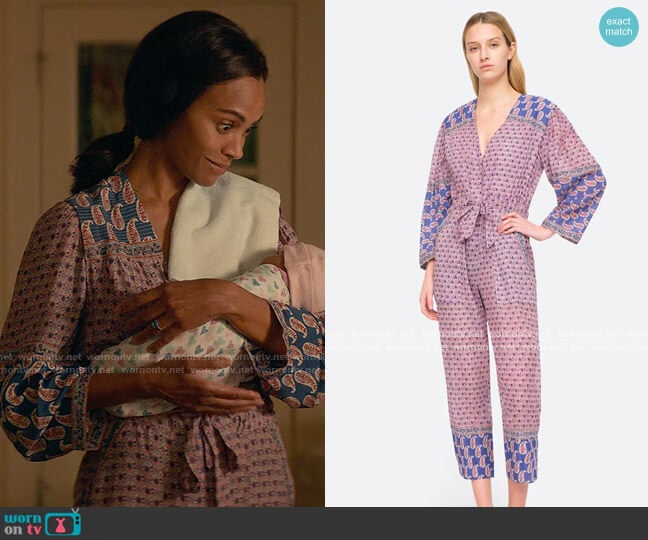 Sea New York Bianca Jumpsuit worn by Amy Wheeler (Zoe Saldana) on From Scratch