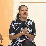 Sheinelle’s black leaf print dress on Today