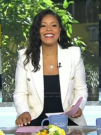 Sheinelle’s white textured blazer on Today