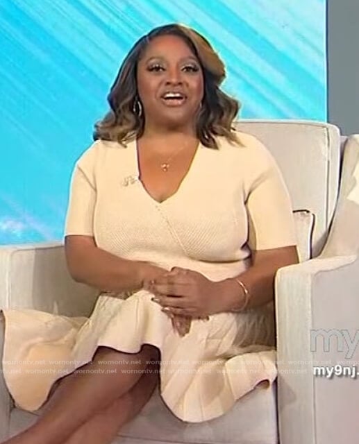 Sherri’s beige flare dress on Sherri