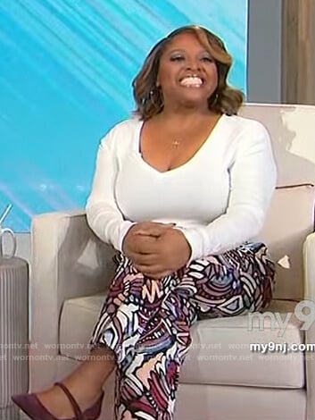 Sherri’s printed pants on Sherri