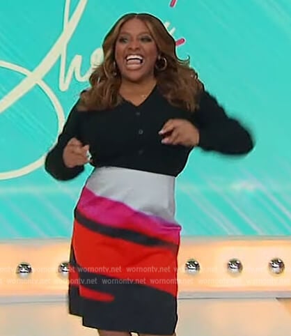 Sherri’s tie dye print skirt on Sherri