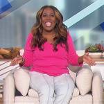 Sheryl’s denim joggers on The Talk