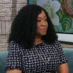 Shonda Rhimes’s checked tweed dress on CBS Mornings