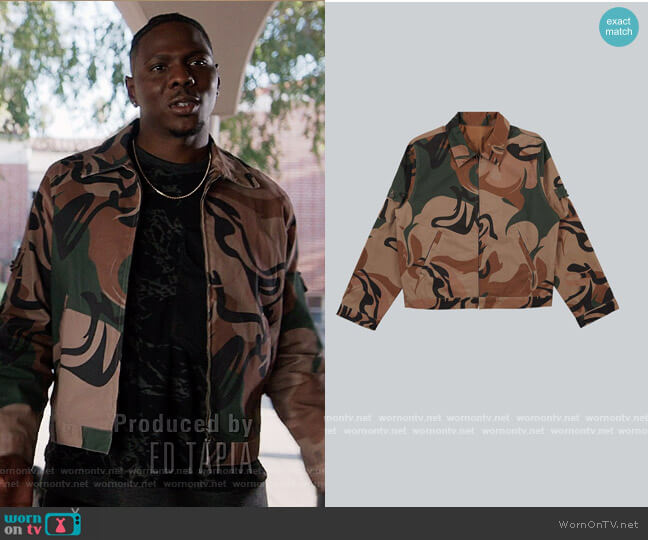 Tier Smoke Camo Work Jacket worn by Cam Watkin (Mitchell Edwards) on All American Homecoming