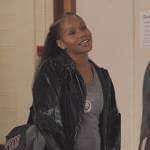 Simone’s black cropped jacket on All American Homecoming