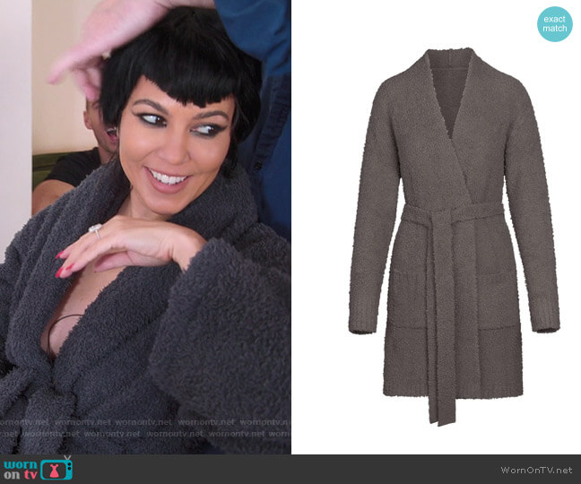 Skims Cozy Knit Short Robe worn by Kourtney Kardashian (Kourtney Kardashian) on The Kardashians