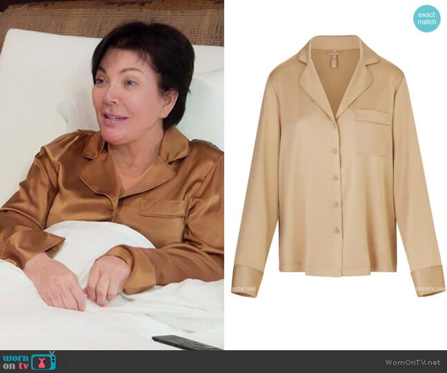 Skims Silk Button Up Shirt worn by Kris Jenner (Kris Jenner) on The Kardashians