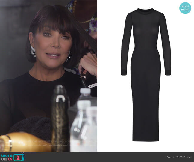 Skims Summer Mesh Long Sleeve Dress worn by Kris Jenner (Kris Jenner) on The Kardashians