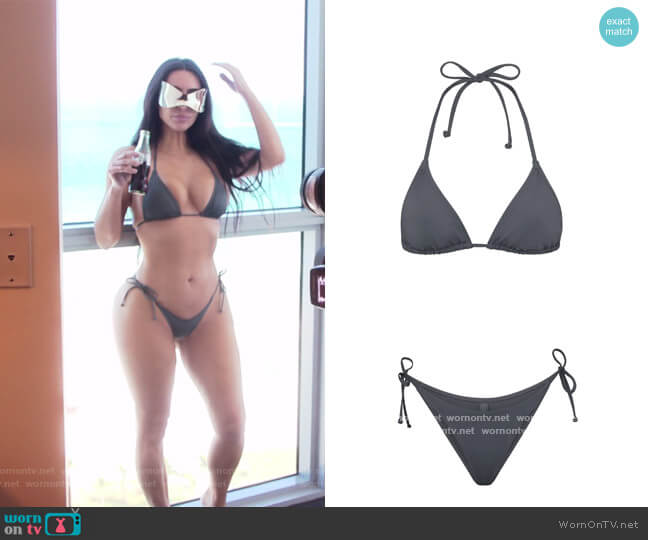 Skims Swim Triangle Top worn by Kim Kardashian (Kim Kardashian) on The Kardashians