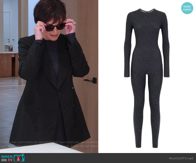 Skims x Fendi Crew Neck Full Onesie worn by Kris Jenner (Kris Jenner) on The Kardashians