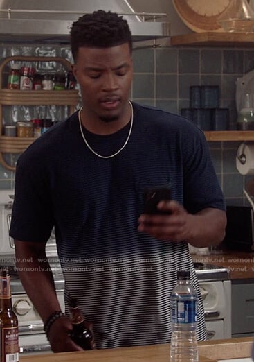 Spencer’s blue stripe tee on All American