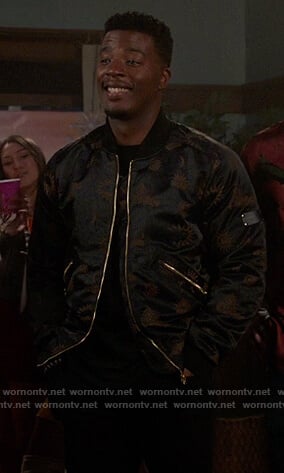 Spencer’s satin print bomber jacket on All American