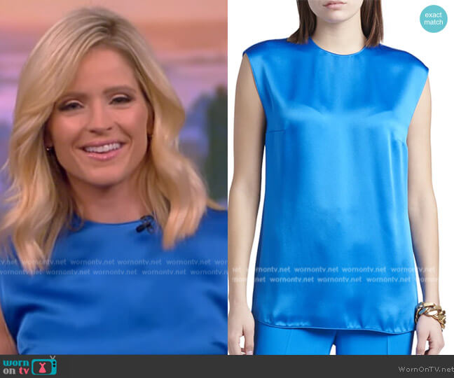 Stella McCartney Sleeveless Satin Top worn by Sara Haines on The View