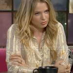 Summer’s metallic floral blouse on The Young and the Restless