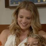Summer’s white ruched front dress on The Young and the Restless