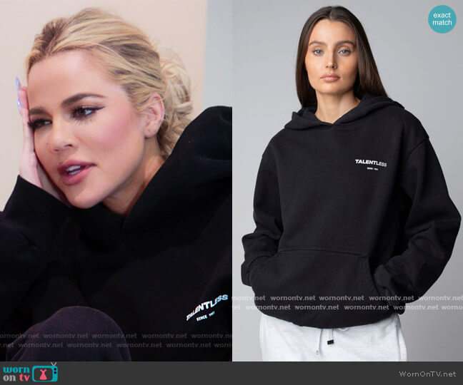 Talentless Circle Logo Hoodie worn by Khloe Kardashian (Khloe Kardashian) on The Kardashians