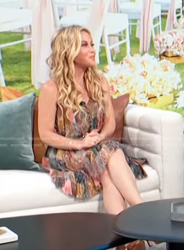 Tara’s patchwork print dress on Access Hollywood