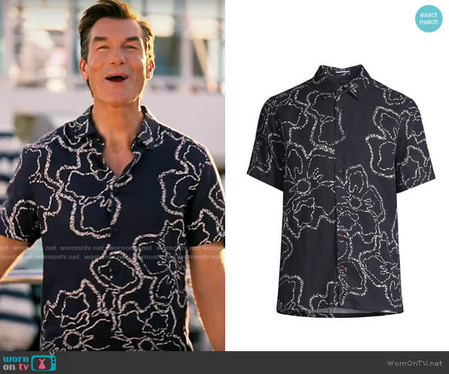 Ted Baker Arnica Shirt in Navy worn by Jerry O'Connell on The Real Love Boat