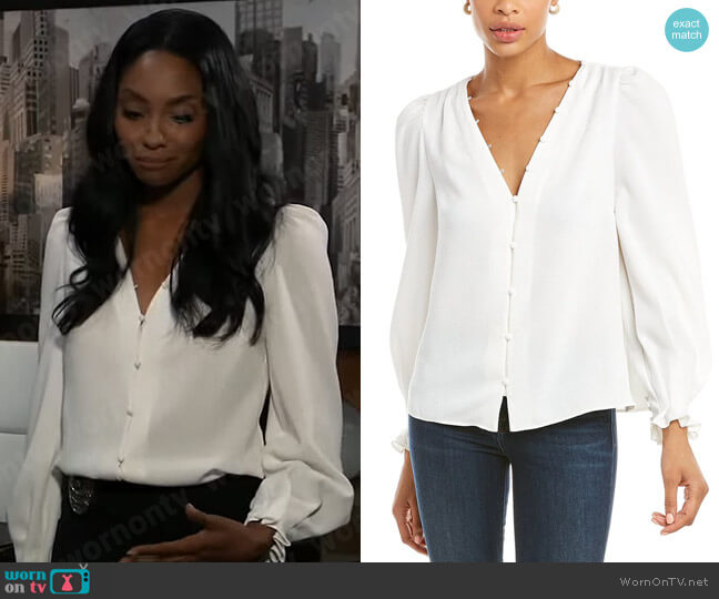 Ted Baker Jayaa Blouse worn by Jordan Ashford (Tanisha Mariko Harper) on General Hospital