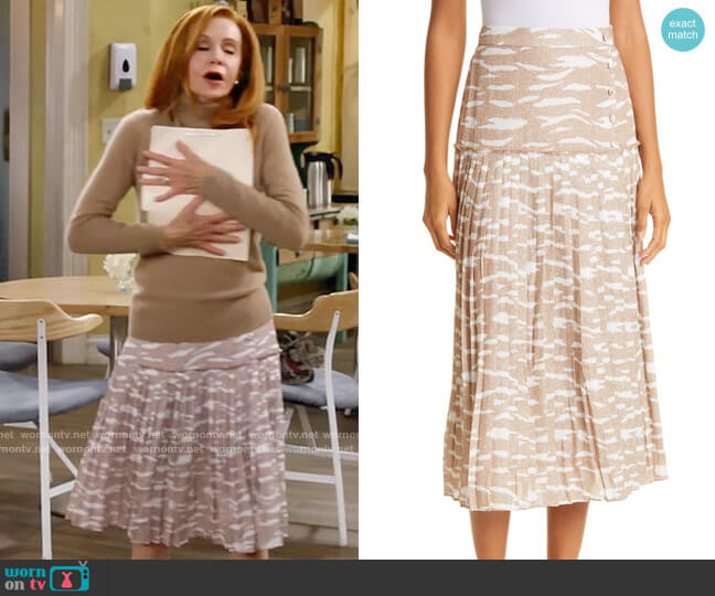 Ted Baker Zebray Skirt worn by Sheila (Swoosie Kurtz) on Call Me Kat